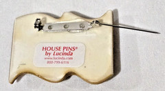 Patriotic Lucinda House Pin American Flag Glitter Star 4th July Red White & Blue
