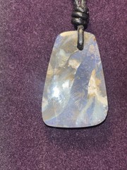 Natural Australian Boulder Opal Pendant Leather String Necklace