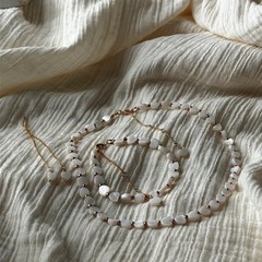 Heart Pearl Bracelet, 18K Gold Plated, Gift for Her
