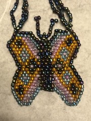Boho Jewelry Beaded Big Butterfly Handmade Statement Multicolored Ball And Loop