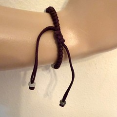 Vintage Handmade Jade Flower Macrame Bracelet Adjustable Artisan Natural Stone