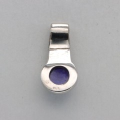 Natural, Genuine Blue Round Circle LAPIS LAZULI Pendant 925 STERLING SILVER #99