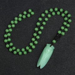 Natural Handmade Carved Light Green Jade Cicada Necklace Pendant for Women’s Gif