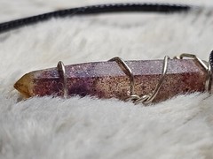 Unique Wire Wrapped Sparkly Ametrine Point Necklace on Adjustable Necklace