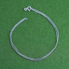 18″ 1mm, Vintage Italian sterling silver circle link chain, 925 silver necklace