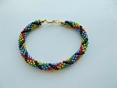 Bracelet KUMIHIMO ~ 21 cm (8,3″). Handmade.
