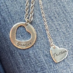 All My Heart Necklace Set, solid sterling silver or aluminum, handmade, family