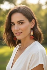 Puerto Rico Flag Hibiscus Flower Dangle Earrings | Boricua Jewelry Gift for Her