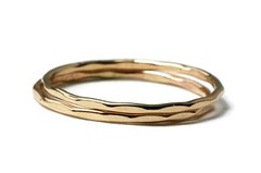 14K Gold Filled Hammer Textured Skinny 1.3mm Stacking Ring