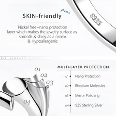 VANBARIS 3 Pcs 925 Sterling Silver Necklace Extender 1 2 3 inch,
