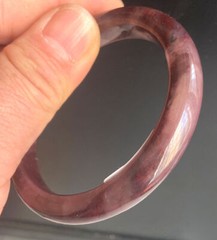 Certified 55mm Natural Grade A Purple Golden thread Jade jadeite Bangle
