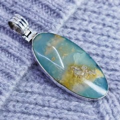 antique sterling 950 silver handmade pendant with landscape agate