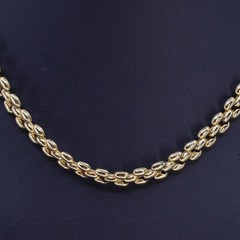 17″, Milor Italy vermeil gold plated Sterling 925 silver puffy anchor necklace