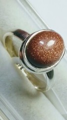 CHARMING UNTREATED NATURAL SUNSTONE IN STERLING SILVER RING SIZE 5.75-6.0!