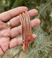 11 inch Pure Copper Franco V Chain Anklet, Healing Copper Jewelry, Spiritual