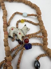 Fetish 3 Strand Bib Necklace Wooden Safari Animals