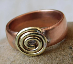 Solid Copper Brass Minimalist Healing Ring Handmade Unisex Thumb Ring