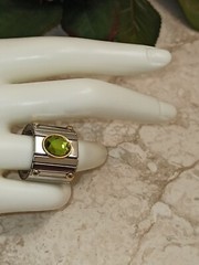 Peridot Bracelet and Ring Good Luck Jewelry Mom Birthday Gift 9ct Gems 19mm Wide