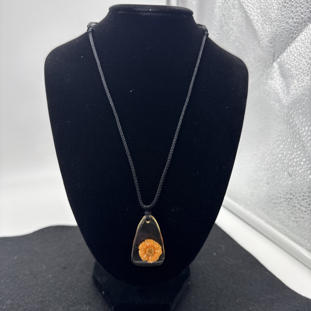 12” Dried Flower In Resin Pendant