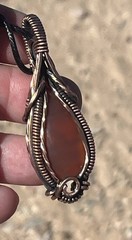 Carnelian ~ Handmade Copper wire wrapped pendant jewelry 2j