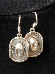 Silver Plated Dangle Earrings Cowboy Hat 925 Sterling Silver Hooks
