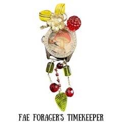 Handmade Mushroom Watch Pendant/Pin- Fae Forager’s Timekeeper