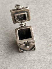 VTG Sterling Silver 925 Hinged Chamber Prayer Box Pendant or Large Charm SHUBE