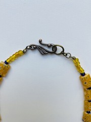 Blue and Gold Color Square Glass Beads