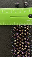 Artisan Purple Gold Blue seed bead 16” Collar necklace bracelet set
