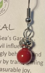 Red Coral Earrings With Stainless Steel Dangles