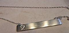 Tiffany and Co 925 Paloma Picasso Heart Design Bar Pendant Necklace