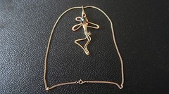 R Holt 18 inch Wire Wrap Pendant 9 x 4.5 cm