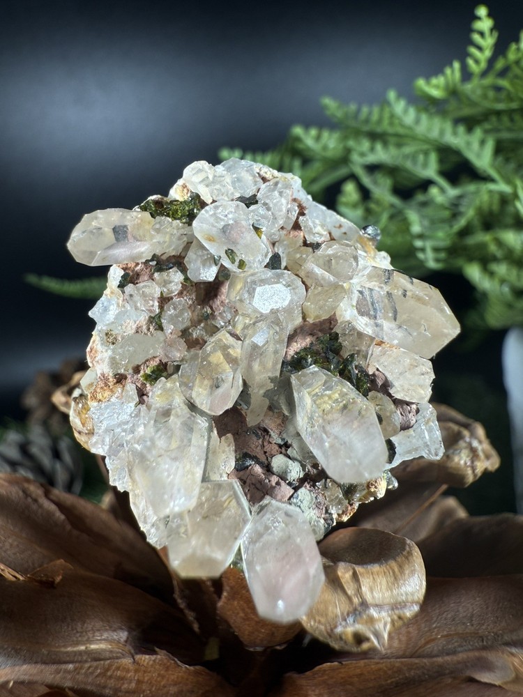 garden quartz epidote Ring Jewelry, Unique handmade crystal ring，S925 Adjustable