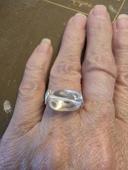 Crystal Quartz Gemstone Wire Wrap Silver Ring, Custom Sizing, Health Jewelry