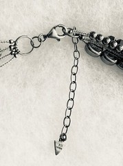 Silpada 5 Strand Hailstone Hematite Foil Glass Bead .925 Sterling Necklace N1936
