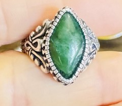 Carolyn Pollack Relios Sterling Silver “Color Connections” Nephrite Jade Ring 10