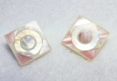 Signed~KARLA~JORDAN~Multi-Stone~Necklace~Pierced~Earring~Set MOP~Quartz #B4130
