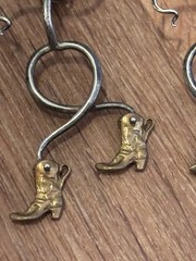 Luna Parc Sterling Bronze Earrings Spoons Boots VB Boscarino Artisan Clip Ons