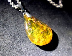 Lovely Natural Clear Light Green Amber Pendant 39mm