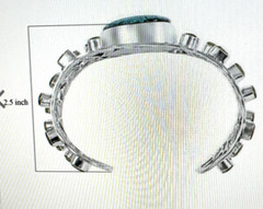 Natural Kingman Turquoise and Peridot Cuff Bracelet in Sterling Silver (7.00 In