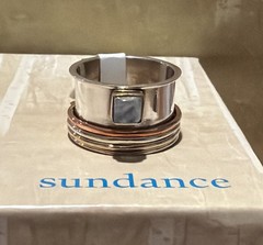 NWT Sundance Catalog Silver Moonstone Spinner “Dancing By The Moon” Ring Size 8