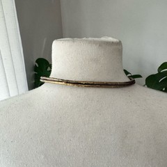 Artisan Brutalist Amethyst Leaf Torque Choker Statement Necklace