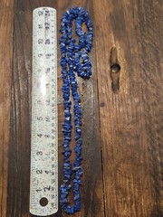 Blue Lapis Lazuli Stone Chip Beaded Necklace Single Strand No Clasp