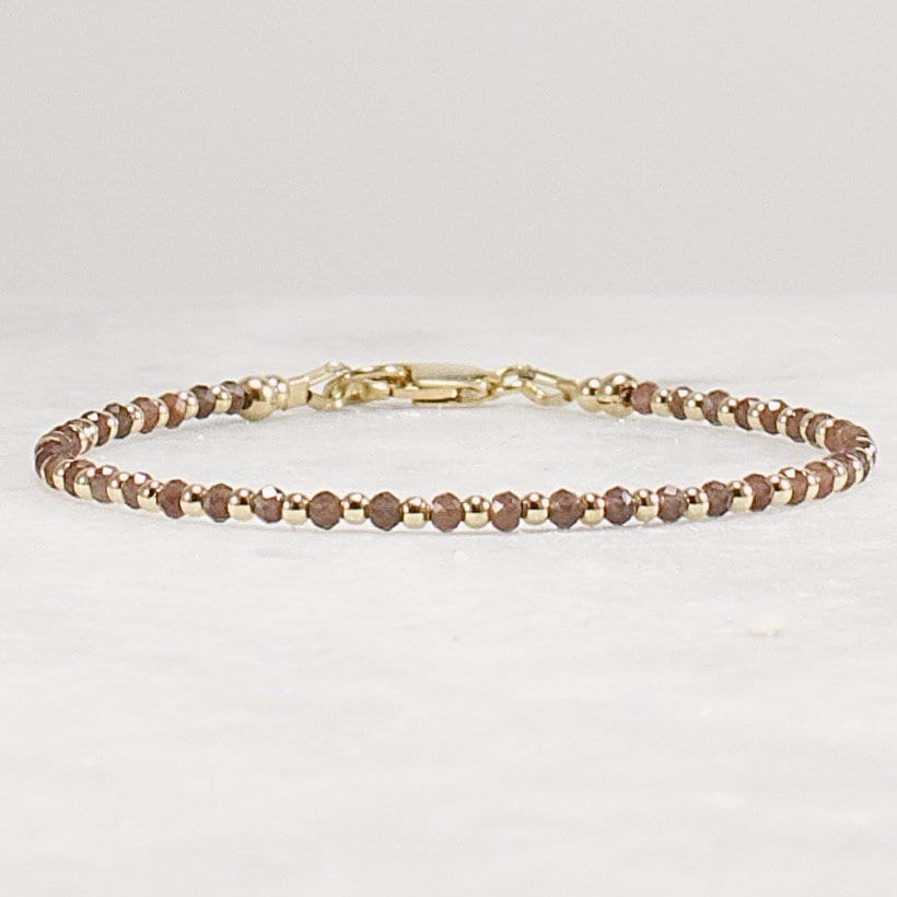 2mm Tiny Scapolite Bracelet – Minimal 14k Gold Filled
