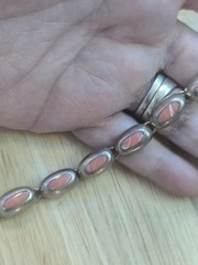 Vintage Sterling Silver 925 Pebble Oval Link Toggle Bracelet, 21g