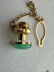 18k Yellow Gold Green Jade Tie Pin