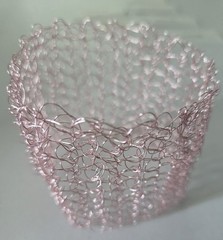 Pink Wire Statement Bracelet 3″ Wide Lightweight Handmade Jewelry W017