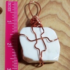 Ivory Jasper Copper Wrap Pendant unisex adult