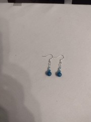 Blue Apatite Earrings on Sterling Silver French Hooks, Natural Gemstones