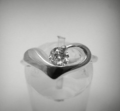 Stylish Sterling Silver Ring Genuine Solid 925 Heart 4mm CZ Handmade Empress